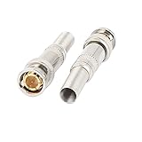 uxcell　オスプラグコネクター 同軸ケーブル　アダプター　ジャッキ　シルバートーン　2個入　CCTV