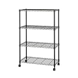 ドウシシャ メタルラック本体 ラック(幅80cm-4段) 幅81×奥行41×高さ125.5cm ルミナス ノワール スチールラック 4段 NO8012-4