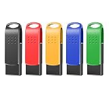 KEXIN USBメモリ 16GB 五個セット USB2.0 フラッシュドライブ 高速データ転送 大容量 読取最大12MB/秒 フラッシュメモリ USBメモリースティック 回転設計 Windows PCに対応 （ブラック、赤、ブルー、緑、イエロー）