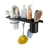 ヘアドライヤーラックホルダ フック付きヘアストレートホルダーホルダー1カップ付壁掛けスパイラルスプリングドライヤーホルダーラック ( Size : A )