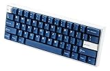 KeebsForAll Freebird60 有線USBアルミニウムメカニカルキーボード 60%レイアウト 63キー 潤滑リニアスイッチ付き オフィス ゲーム Mac Windows PC用 (ネイビーキーキャップ付きホワイトケース)