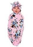 ufraky新生児ベビーブランケットおくるみ寝袋赤ちゃんフラワー帽子Receiving Blankets