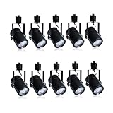 業務用 大光量 ダクトレール用 LED スポットライト LED一体型 LED電球内蔵 ハロゲン電球160W相当 ライティングレール専用 ダクトレール レールライト 電球色 自然色 昼白色 ダクトレール用照明 LED 一体式 おしゃれ照明 スポット照明 ダイニング 間接照明 (10セット, 昼白色-黒器具)