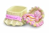 Russ Berrie My First Teddy Crib First Curl Keepsake Box, Pink (Discontinued by Manufacturer) [並行輸入品]