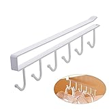 ounonaフック6下棚カップホルダー、Mutifunctionalキッチン用具ラックfor Hanging (ホワイト)