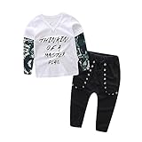 Tovadoo 子供服 ベビー服 男の子 トップス+ズボン セットアップ 長袖 秋冬 メッシュ袖 刺青袖 ファッション ストリートダンス 保育園 旅行