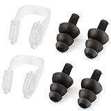 DealMux 2個ウォータースポーツソフトシリコンスイミングノーズクリップ+耳栓セット