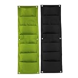 植物栽培バッグ フェルトプランター 植え袋 壁掛けプランターバッグ植物成長バッグ 屋内屋外 省スペース 通気性 植物栽培 園芸用 ガーデン用(グリーン)