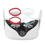 MASiKEN Quest 2用のVR 度付きレンズ、(左側が赤, OS-4.5) 度付きレンズ 近視、クエスト2用の単体 レンズ 度付き、軽量磁気ミオピアフレームメガネアンチスクラッチリング、アンチブルーレイレンズ、近視視力保護