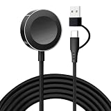 【2026新設計】POLINK 2in1 USB A+C for アップルウォッチ 充電器 Apple Watch 充電器 充電ケーブル ワイヤレス 充電機 マグネット式充電ケーブル 持ち運び便利 軽量 急速充電器 Apple Watch Series11/10/9/8/7/6/5/4/3/2/1/SE/Ultra 対応 USB-A＆C ブラック