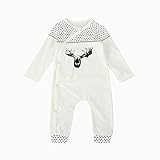 Lutents ベビー服 ロンパース カバーオール 長袖 鹿柄 可愛い 男の子 女の子 カジュアル 快適 着心地良い 歩行服 パジャマ 新生児 出産祝いプレゼント
