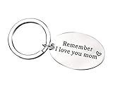 Tmrow 1個 ママギフトキーチェーンRemember I Love You Mom Familyレディースステンレススチール母の日クリスマス