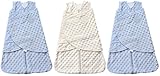 HALO SleepSack Plushy Dot Velboa Swaddle, Newborn, Blue/Cream/Blue by Babyhaven