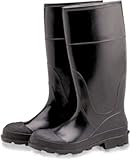産業PVCラバーブーツ、Plain Toe 16インチ、 10 D(M) US ブラック PB-16 10