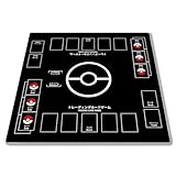 プレイマット シンプルデザイン カードゲーム 滑りにくい ラバーマット 防水収納バッグ付き 60*60cm 黒 (B)