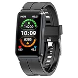 JUSUTEK 2025 革新 専門多機能スマートウォッチ，超多機能スマートブレスレット，IP67防水，24時間センサ，女性機能，Bluetooth5.1，smart watch,超長時間待機，HBand，音楽制御、カウントダウン,着信表示,Line通知,iphone&アンドロイド対応,中高年，贈り物，日本語対応，日本語説明書付き (黒)