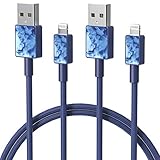iFory iPhoneライトニングケーブル【Apple MFi認証 / 2本セット 1.8M*2 / 超高耐久ナイロン】シーブルー青急速充