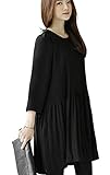 ワンピース 七分丈 黒ワンピース ブラック フォーマル カジュアル チュニック マタニティ 大きいサイズ L XL XXL XXXL