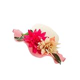 Aliciga 麦わら帽子 キッズ 女の子 花飾り 日除け帽子 日焼け予防 折りたたみ UVカット 熱中症対策 帽子 可愛い 春 夏 ビーチ 旅行 夏休み 保育園 ボヘミア 森ガール キャップ ハット