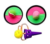 [ラウンド、紫の]クラシックキッズトスとキャッチボールゲームセットキャッチボールおもちゃセット