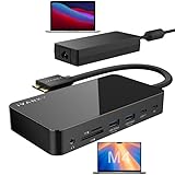 iVANKY FusionDock 1 MacBook Pro ドッキングステーションは、150Wパワーアダプター、12-in-2デュアル4K@60Hzモニタードックで、MacBook M1/M2/M3/M4 Pro/Max 用ディスプレイドック 2HDMI 2.0、96W PD、6つのUSB、イーサネットSD/TFオーディオが含まれています