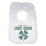 Mummy's Little Lucky Charm - Baby Bibs Personalised Unisex (Boys, Girls) - White by 2Personal