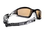 Bollé Safety 253-TR-40088 Tracker Safety Eyewear with Black/Gray Polycarbonate + TPE Full Frame and 