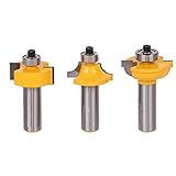 Bestgle 3ピース 12.7ミリメートル(1/2") シャンクルータービットラウンドオーバービーズガラスドアルータービットセット 3ピース 用木工カッターツール