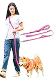 [LaLUCA GOODS] 犬 ショルダーリード 小型犬 中型犬 大型犬 アドバンスモア 01モデル ハンズフリー ピンク Bセット Mサイズ