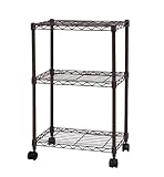 アイリスオーヤマ メタルラック カラーメタルシリーズ ポール径19mm カラーメタルラック 3段 幅44.5×奥行32.5×高さ72㎝ ブラウン キャスター付 CBM-44073