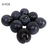 9ピース人工リアルなシミュレーションブラックPlum Fake Fruits写真撮影プロップモデル