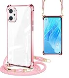 PAILAIMEN OPPO Reno9 A ケース クリア ショルダー Reno9a Reno7a OPG04スマホケース 耐衝撃 オッポ リノ9 A/オッポ リノ7A ケース肩掛け 斜めかけ 縄掛けケース 透明 TPU ストラップ付き 軽薄型 紐付き 斜めがけ 織り 付き ネケース 取り外し可能 ワイヤレス 落下防止 紛失防止 シリコン メッキ加工 バンパー (ブラック)