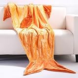 BerkshireブランケットCuddle Buddies Footie Throw 44 x 50 inches オレンジ