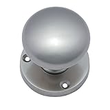 Adonai Hardware Dan Brass Door Knob with Rose (Satin Nickel)