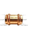 Libra Supply鉛フリー押し銅カップリングno、停止押しX押し、(クリックでの詳細サイズオプション、銅パイプ継手配管供給 2-1/2'' LS-9P2017