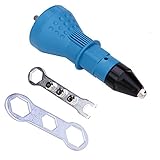 コードレスドリル用　リベットガン　リベットナットガン　リベットツール　コードレスリベットドリル　アダプタインサートナットツール 青