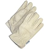 Bob Dale 20-9-288-S Premium Grain Leather Cowhide Driver Glove, Small, White by Bob Dale