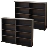 山善(YAMAZEN) 2個組 薄型 積み重ね本棚(幅120) CSBS-9012(DBR)*2 ダークブラウン