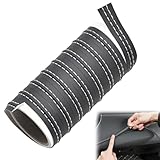 PAVIKE 車 内装 カスタム ダブルステッチ テープ 車内用 レザー ダブルステッチテープ カスタム パーツ 車 おしゃれ ステッカー デカール 革モールテープ ダッシュボード インテリアパネル 装飾 (ベージュ/長さ2m)