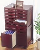 キャビネット 8段16杯 暮らしと生活 天然木便利仕分けチェスト ダークブラウン