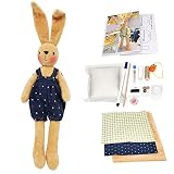 大人と子供の人形作りキット、DIYのぬいぐるみ縫製キット、かわいい動物の人形、女の子へのプレゼント、手作りの人形工芸キット。 (ラビットボーイ)