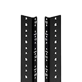 NavePoint 12U 垂直ラックレール ペア DIYキット 金具付き ブラック
