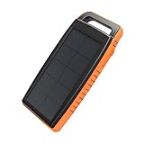 ソーラー充電器RAVPower 15000 mAhアウトドアポータブル充電器ソーラー電源銀行デュアルUSB外付けバッテリーパック電源パックwith懐中電灯( ipx4 Splashproof、防塵、ソ