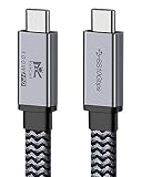 RoiCiel（グリティーシーリズ）高耐久ナイロン 平型きしめんタイプ usb-c to usb-c ケーブル PD対応100W/5A急速充電 【4K@60Hz映像出力 USB3.1 Gen2標準 10Gbpsデータ転送】Type-C機種対応 E-Marker 断線防止 アンドロイド スマホ その他USB-C機器対応 (平型きしめんタイプ, 0.5m)