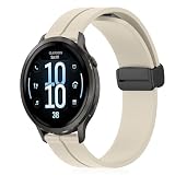 [RicYeel] 18mm 磁気付き シリコンバンド Garmin Venu 4 41mm 3S 2S/Forerunner 265S/255S/255S Music/Vivoactive 4S 対応 バンド マグネット付き 装着簡単 スポーツバンド ストラップ 交換ベルト Huawei Watch 5 42mm/GT 6 5 4 (41mm)/GT 5 Pro 42mm用 (スターライト)