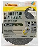 Rubber Foam Weatherseal Self Stick Tape Weather Strip Tape 1" x 5/16" x 10' [並行輸入品]