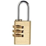 ILS - Heavy Security 3 Digit Brass Code Combination Padlock Luggage Gym Locker Toolbox Lock