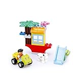 BrickLand Large Brick Building Set Creative Bricks Pet Rabbit Playhouse Set with Mini Garden and Gir