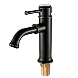 Lovoski ヴィンテージ　アンティーク　ブラス　バスルーム　洗面器　　蛇口　シングル　ホール　ミキサー　タップ　ブラック　全4サイズ - ＃2