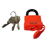ハイロジック:ABUS 簡易防水南京錠 オレンジ 3本キー GS-805